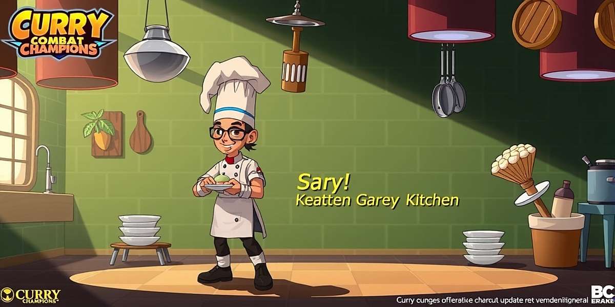 Concept art for upcoming Curry Combat Champions update featuring new chef characters and kitchen environments