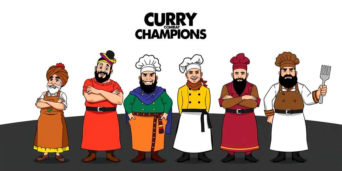 Regional chef characters from Curry Combat Champions wearing traditional attire from different parts of India